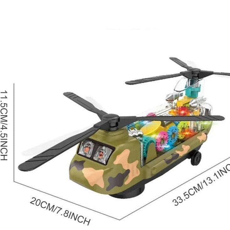 Twin Fan Helicopter Light Toy, Musical Transparent Helicopter With Light, Battery Operated Airplane Vehicle Toy Twin Fan Helicopter Light Toy, Musical Transparent Helicopter With Light, Battery Operated Airplane Vehicle Toy